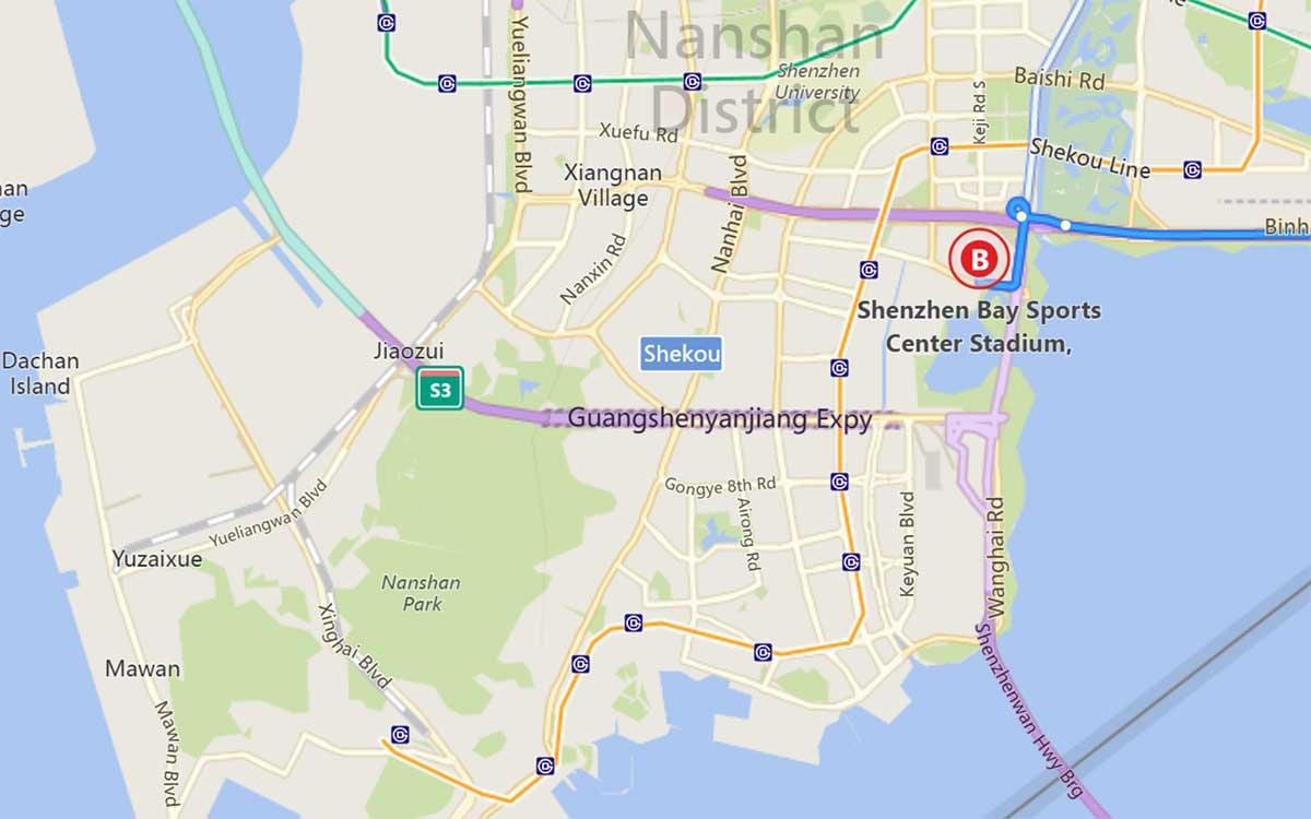 mapa de la bahía de Shenzhen