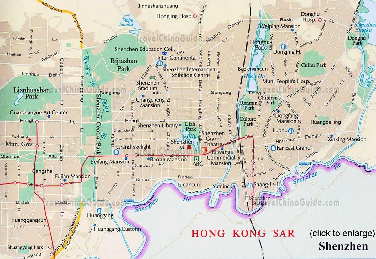 Shenzhen guangdong China mapa
