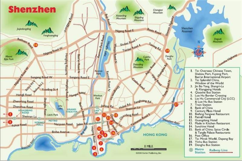 mapa de Shenzhen de compras