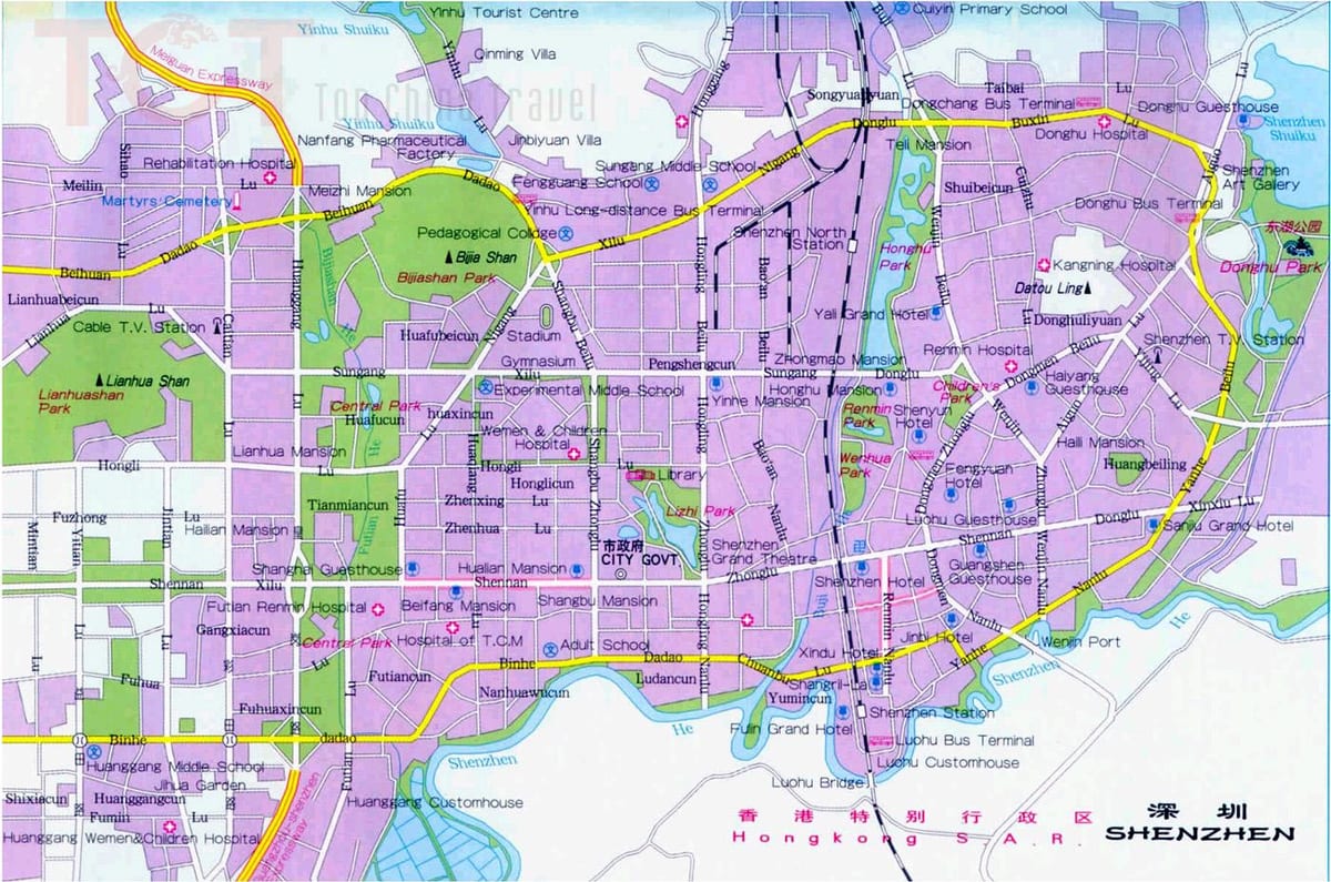Shenzhen atracciones turísticas mapa