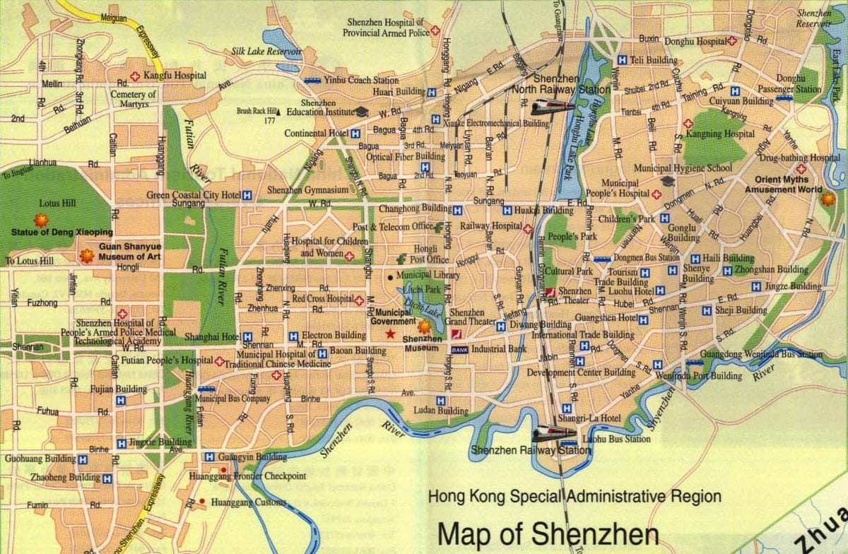 Shenzhen mapa del mundo