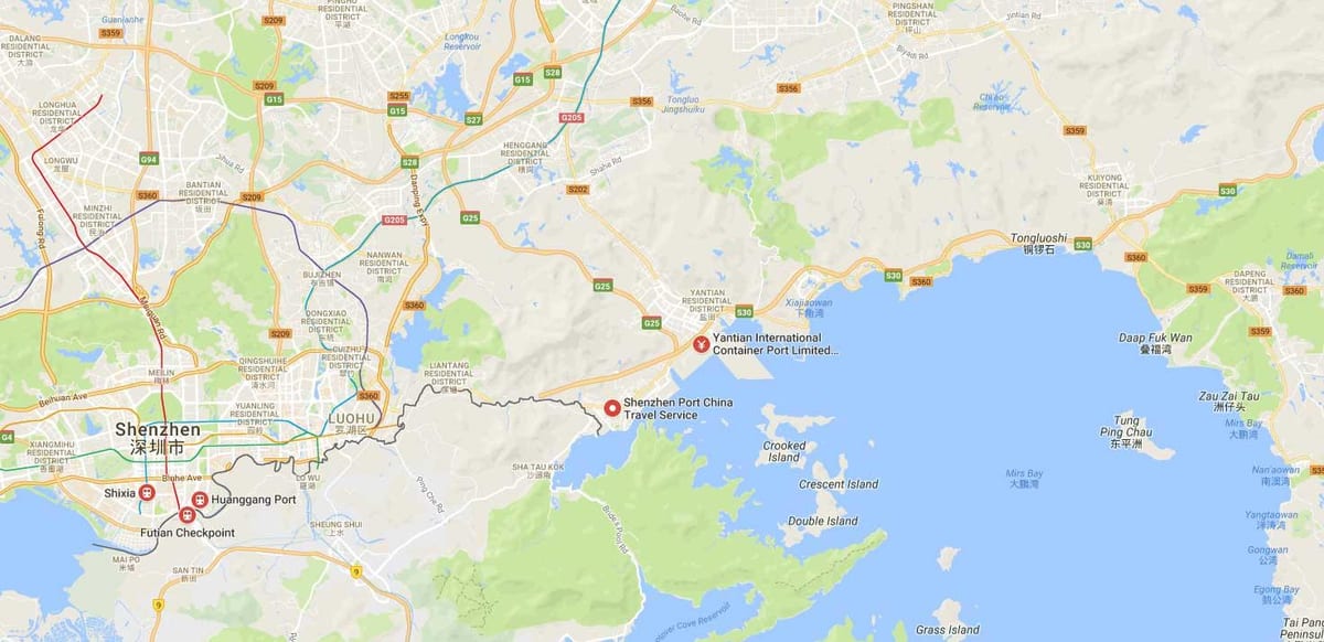 el puerto de shekou mapa