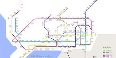 Shenzhen mapa del metro de 2016