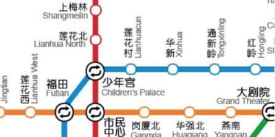 Mapa de Shenzhen de la estación del norte
